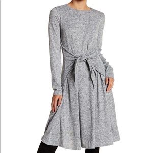 Go Couture Midi Gray Tie Front dress size small